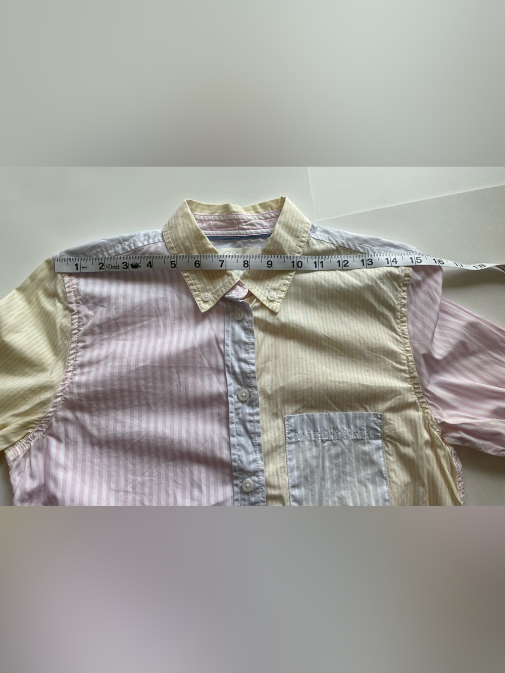 J. Crew Pastel Multi-Panel Stripe Button-Up Shirt - Picture 8 of 10